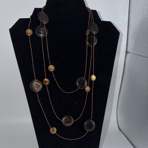 Park Lane Multi-Strand Brown Bead Statement Necklace And Ring